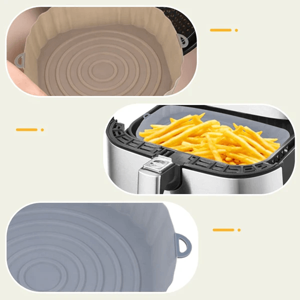 Kit 3 Bandejas de Silicone Permanente para Air Fryer - Lojas Best Way