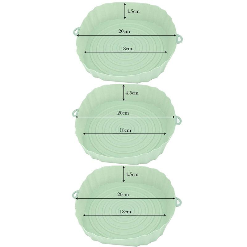 Kit 3 Bandejas de Silicone Permanente para Air Fryer - Lojas Best Way