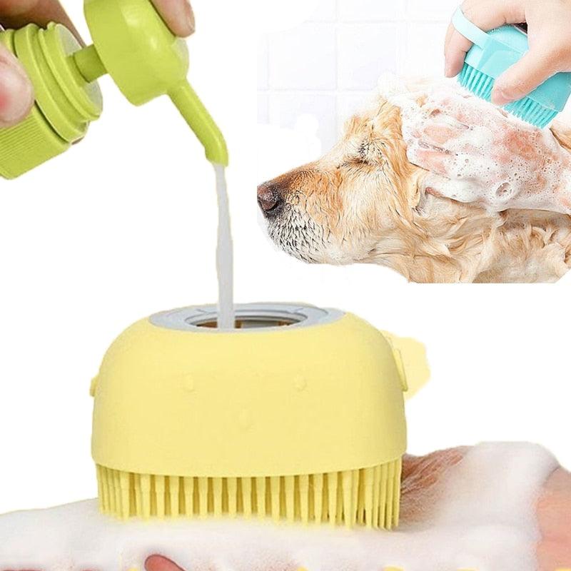 Pet Clean - Escova de Silicone com Caixa para Shampoo - Lojas Best Way