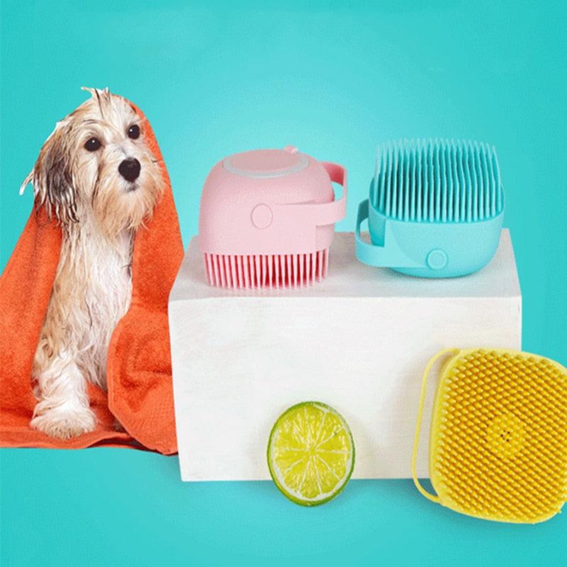 Pet Clean - Escova de Silicone com Caixa para Shampoo - Lojas Best Way